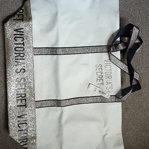 Victoria's Secret Canvass Gold Glitter tote